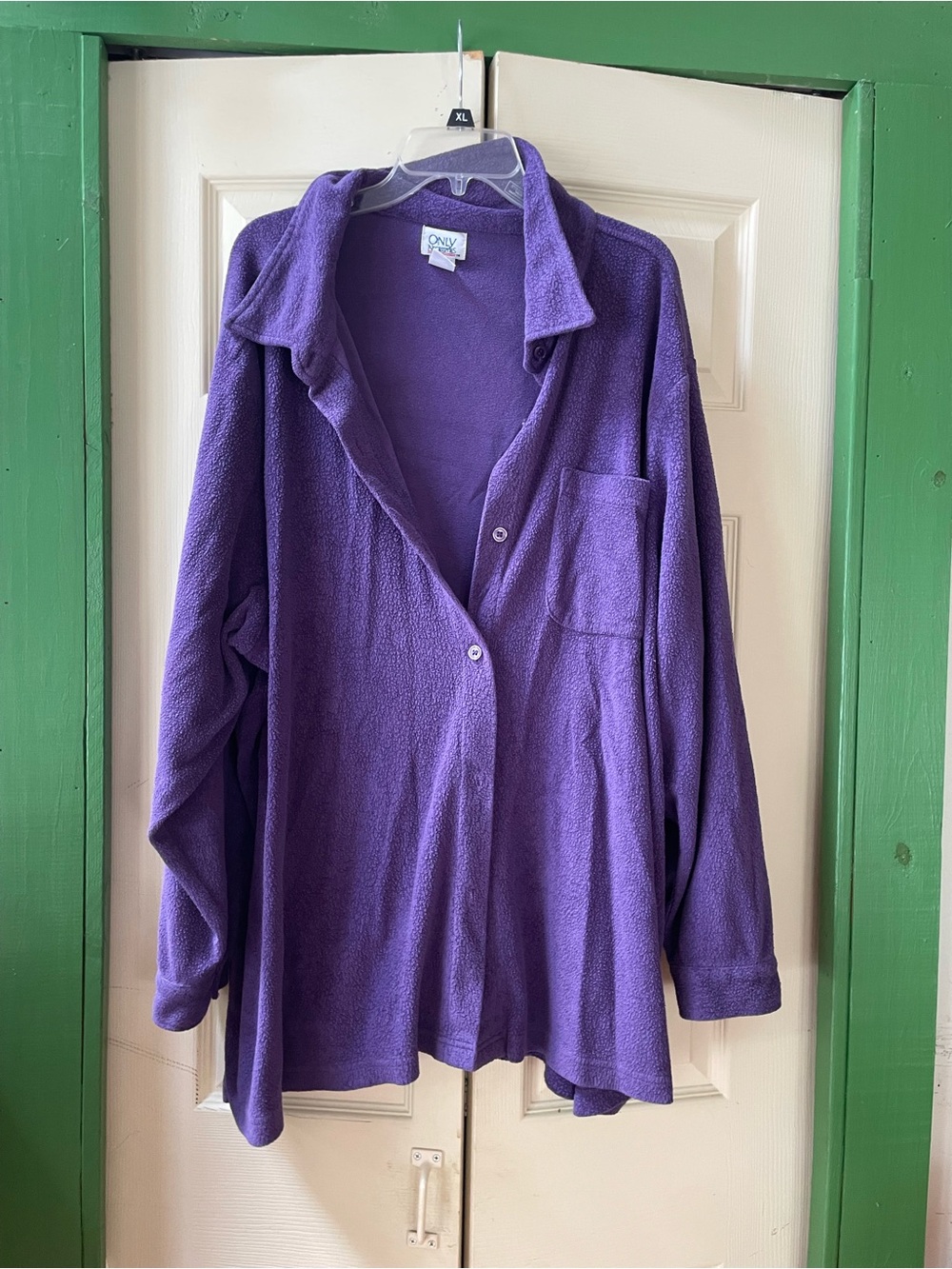 Only Necessities  Purple Fleece Button-Down Shirt Jacket